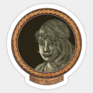 Melancholy Girl (frame coper celtic rope fabric rim) Sticker